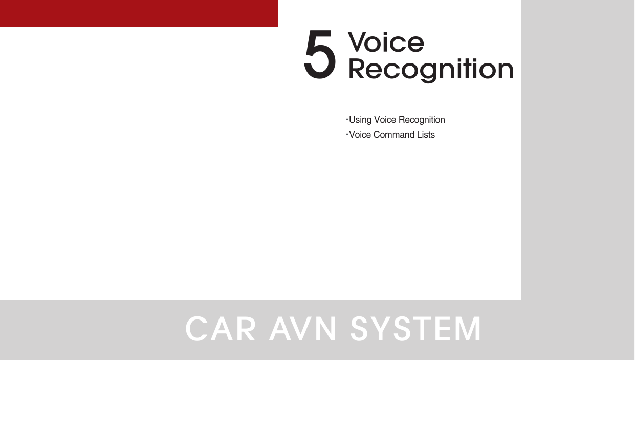 CAR AVN SYSTEMVoice Recognition5••