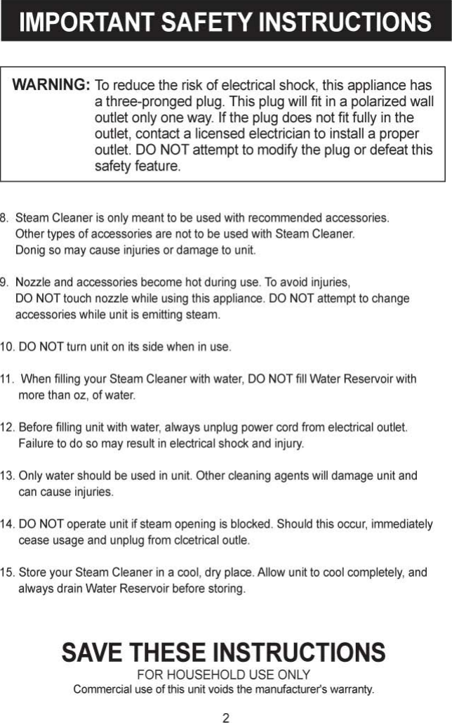 Haan Floor Sanitizer Ms 30 Users Manual