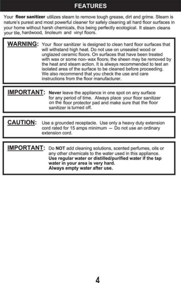 Page 5 of 10 - Haan Haan-Steam-Cleaning-Floor-Sanitizer-Fs-20-Users-Manual-  Haan-steam-cleaning-floor-sanitizer-fs-20-users-manual