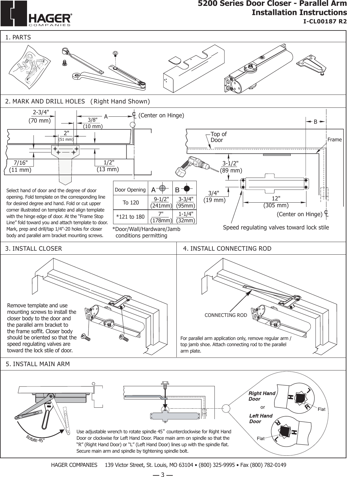 Hager 5200_p2 4_8_8_06 5200 Series Door Closer Installation ...