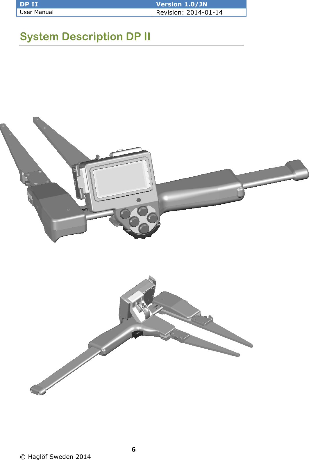 DP II  Version 1.0/JN User Manual Revision: 2014-01-14   6   © Haglöf Sweden 2014      System Description DP II       