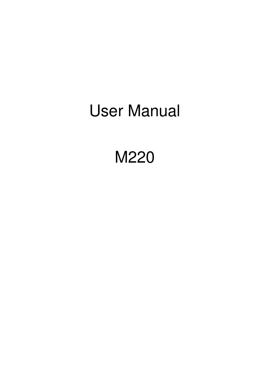          User Manual  M220 