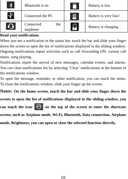 Page 10 of Haier Telecom 201511L32 Mobile Phone User Manual 