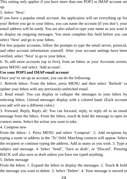 Page 24 of Haier Telecom 201511L32 Mobile Phone User Manual 