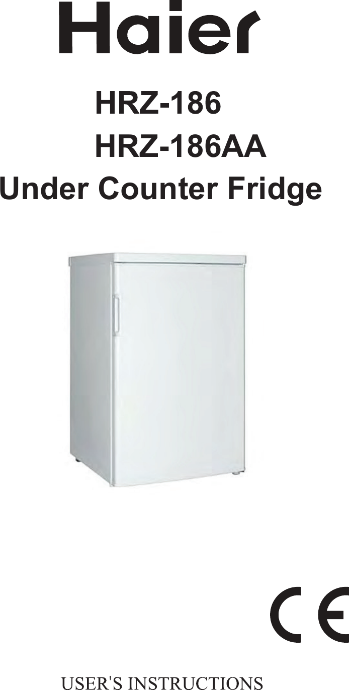 Haier Refrigerator Hrz 186 Users Manual User 186AA