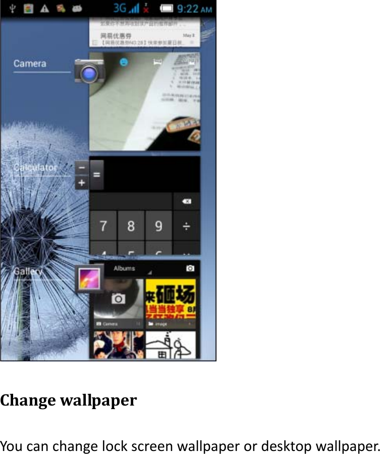 ChangewallpaperYoucanchangelockscreenwallpaperordesktopwallpaper.