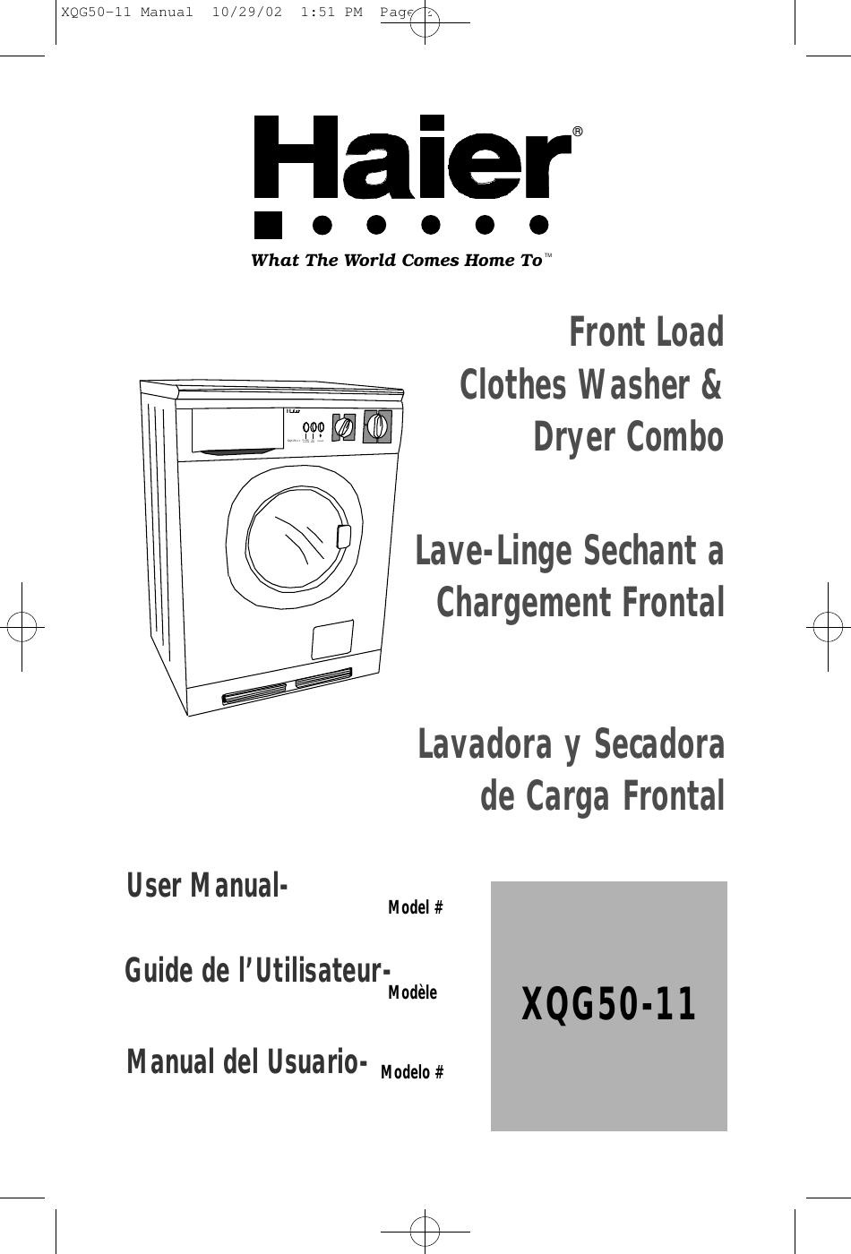 Haier XQG50 11 User Manual To The 242b87a4 959c 4a31 9d39 c21a21d394b0