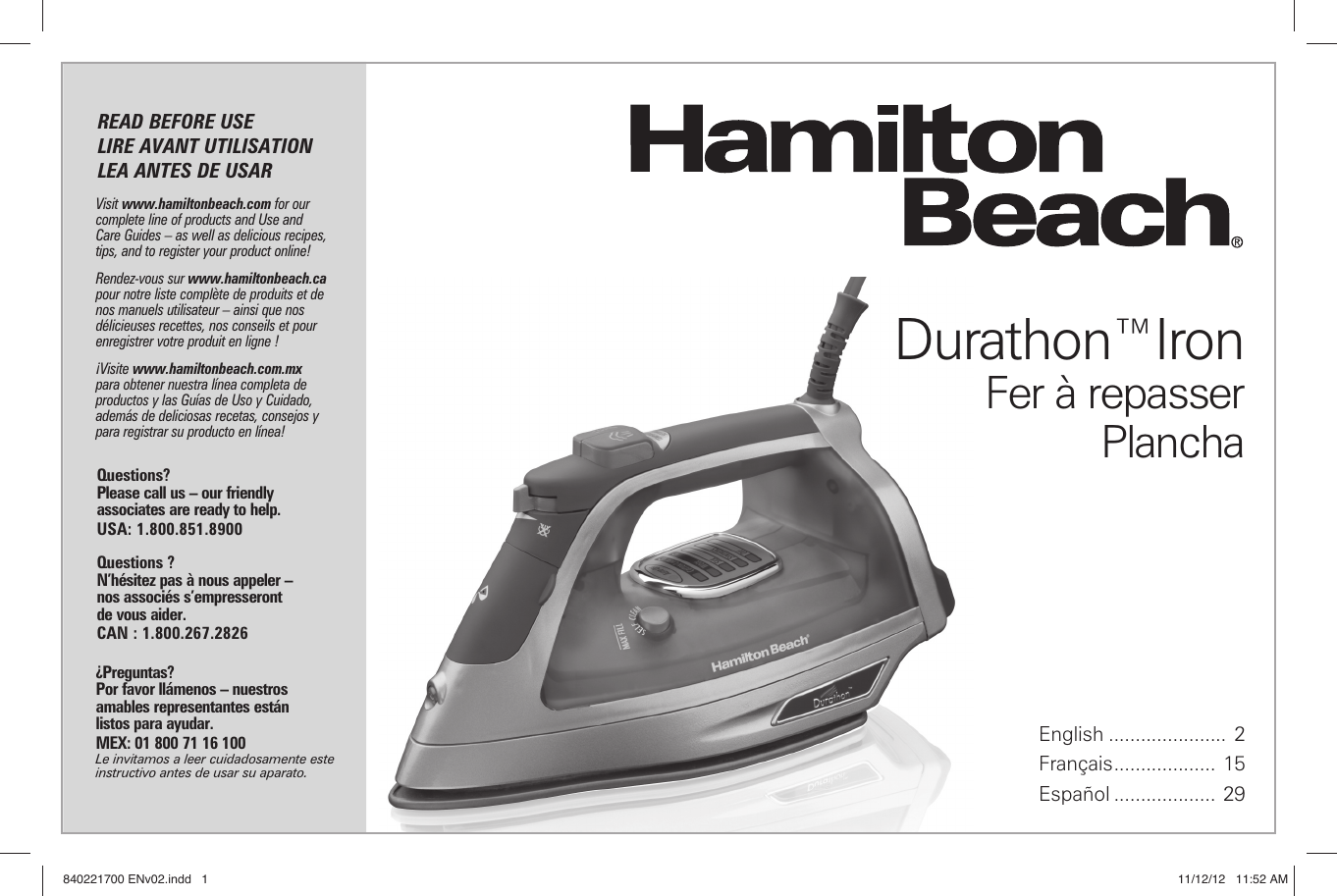 Hamilton Beach 19804 Owner S Manual Print Specs