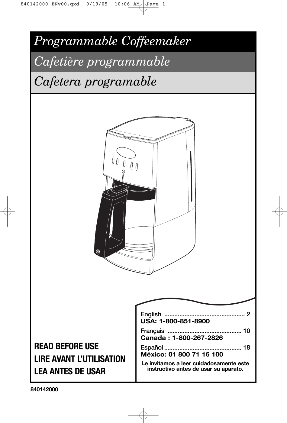 Hamilton Beach 840142000 Users Manual