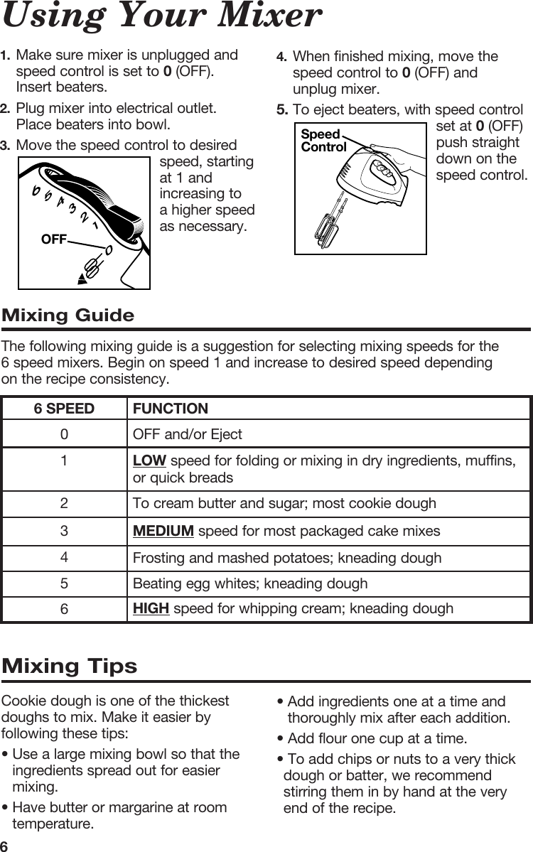 Page 6 of 10 - Hamilton-Beach Hamilton-Beach-Hand-Mixer-62515-Users-Manual- 840082200  Hamilton-beach-hand-mixer-62515-users-manual
