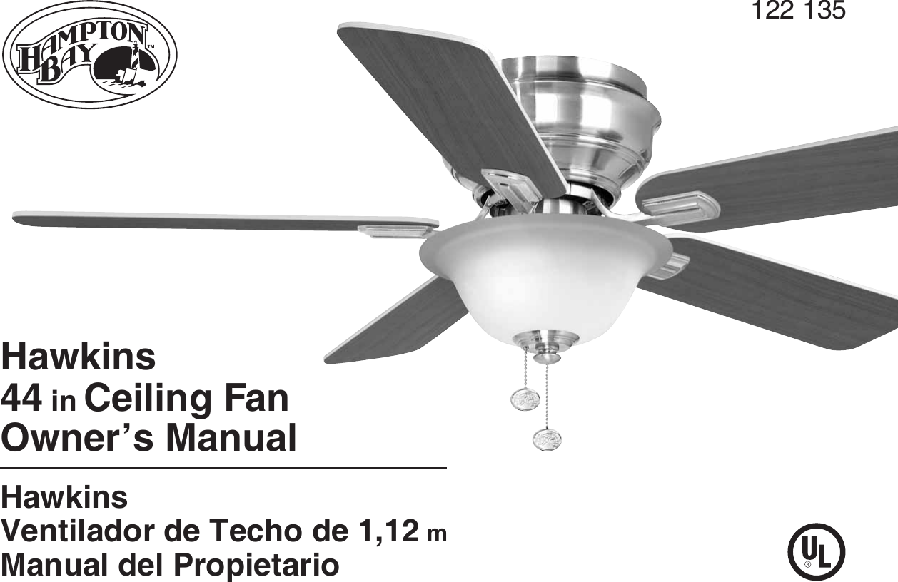 Hampton Bay Ceiling Fan E75795 Manual Shelly Lighting