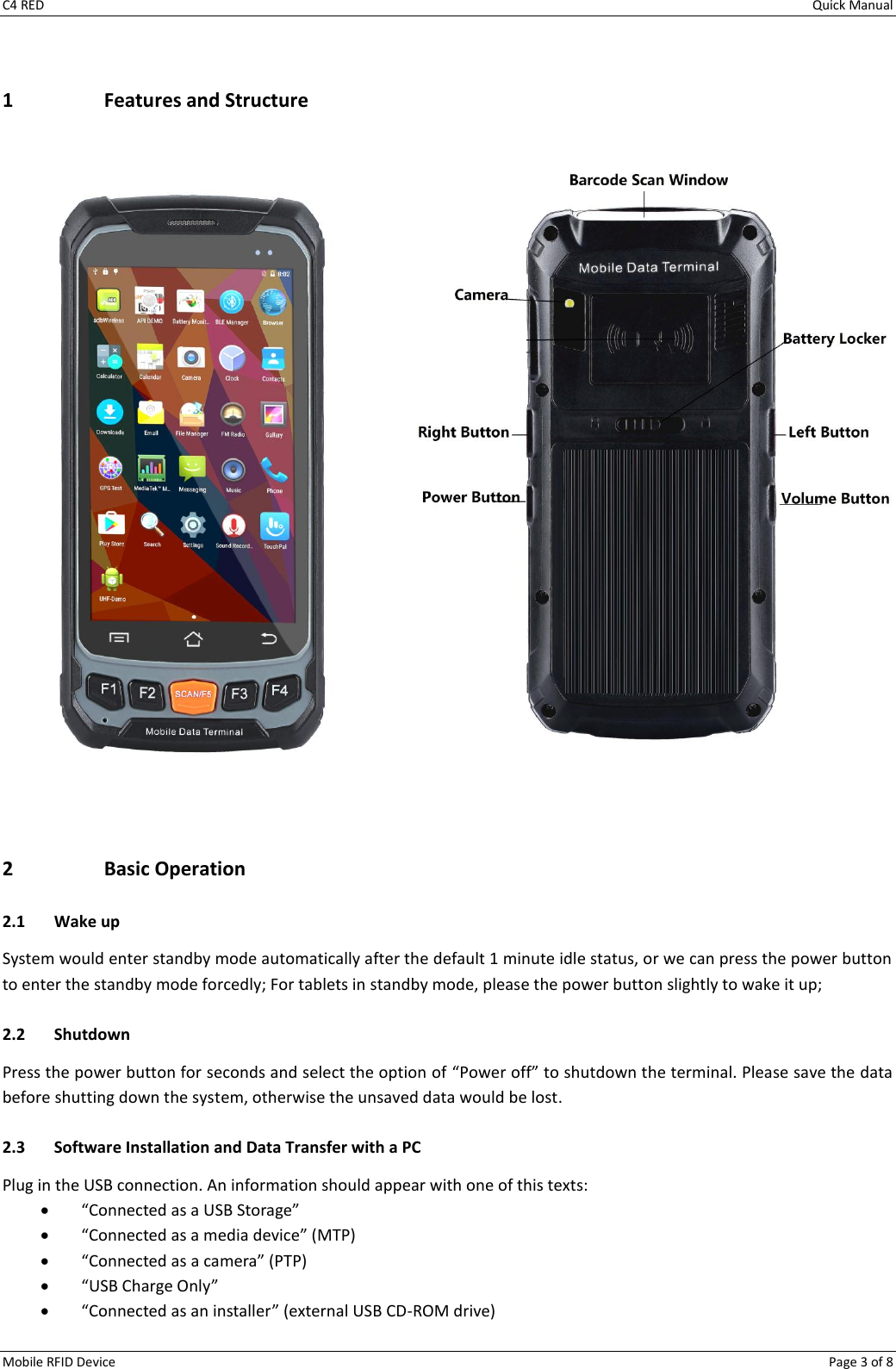 Page 3 of Handheld Wireless Technology H947 Mobile Data Terminal User Manual 