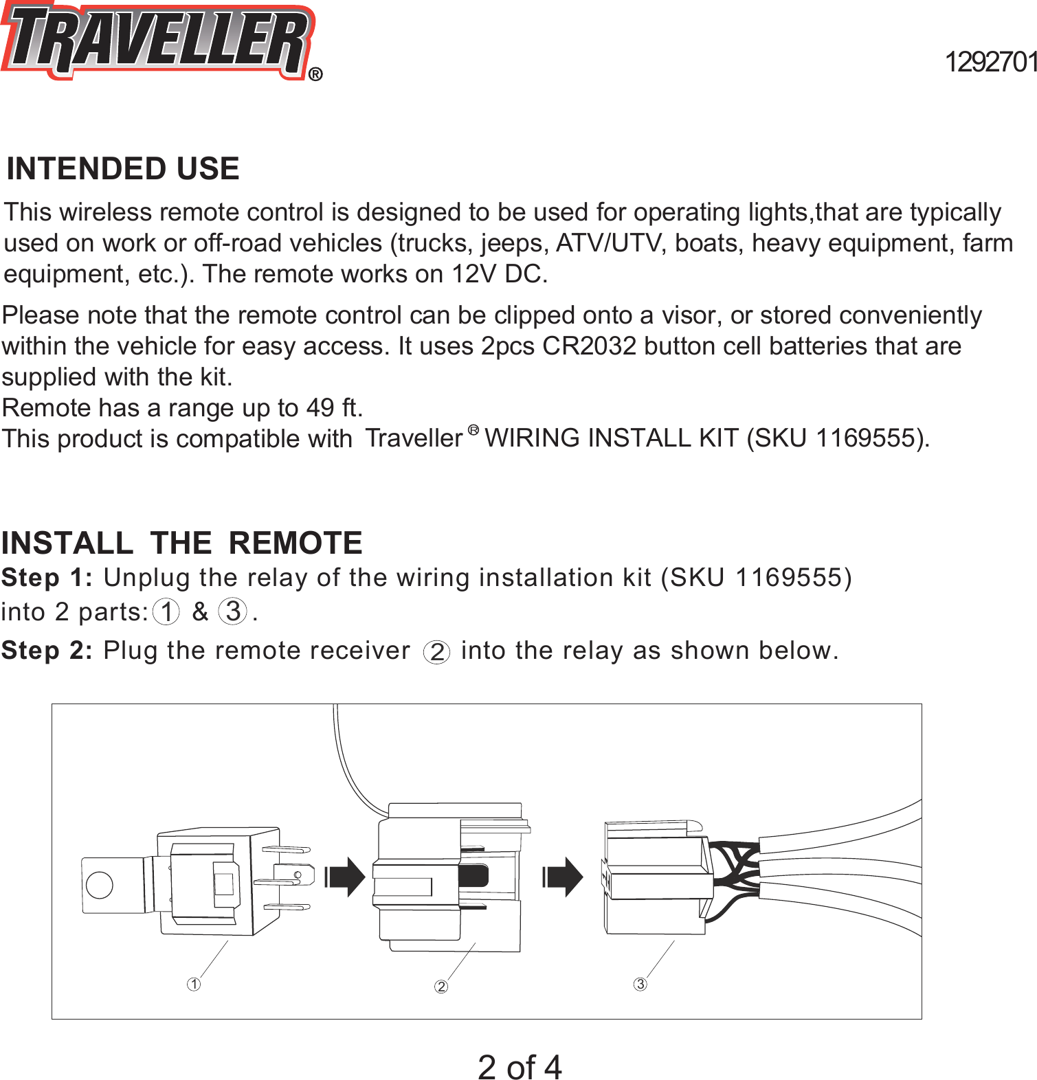 Page 3 of HangZhou Dingyu Electronic Technology 1292701 TRV LIGHTING REMOTE CONTROL User Manual 