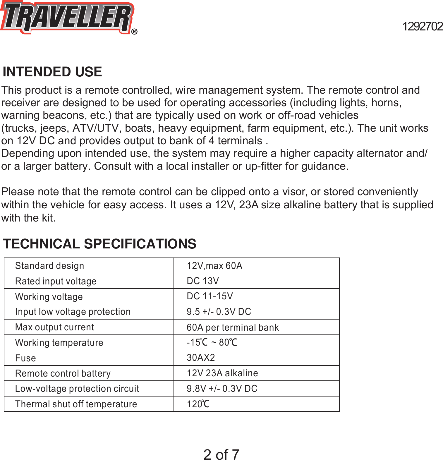 Page 3 of HangZhou Dingyu Electronic Technology 1292702 TRV 4 WAY WIRELESS REMOTE CONTROL SYSTEM User Manual Use manual
