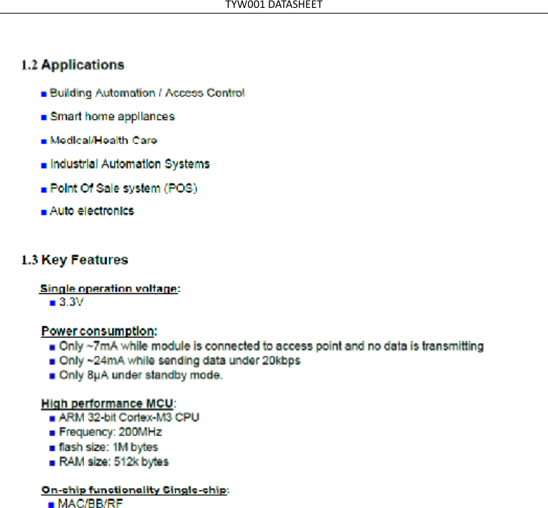 TYW001DATASHEET