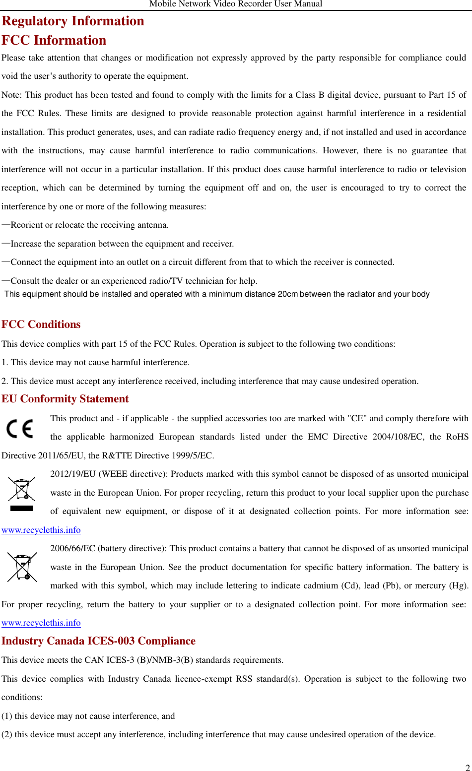 Page 3 of Hangzhou Hikvision Digital Technology M55XXHN Mobile Digital Video Recorder User Manual 