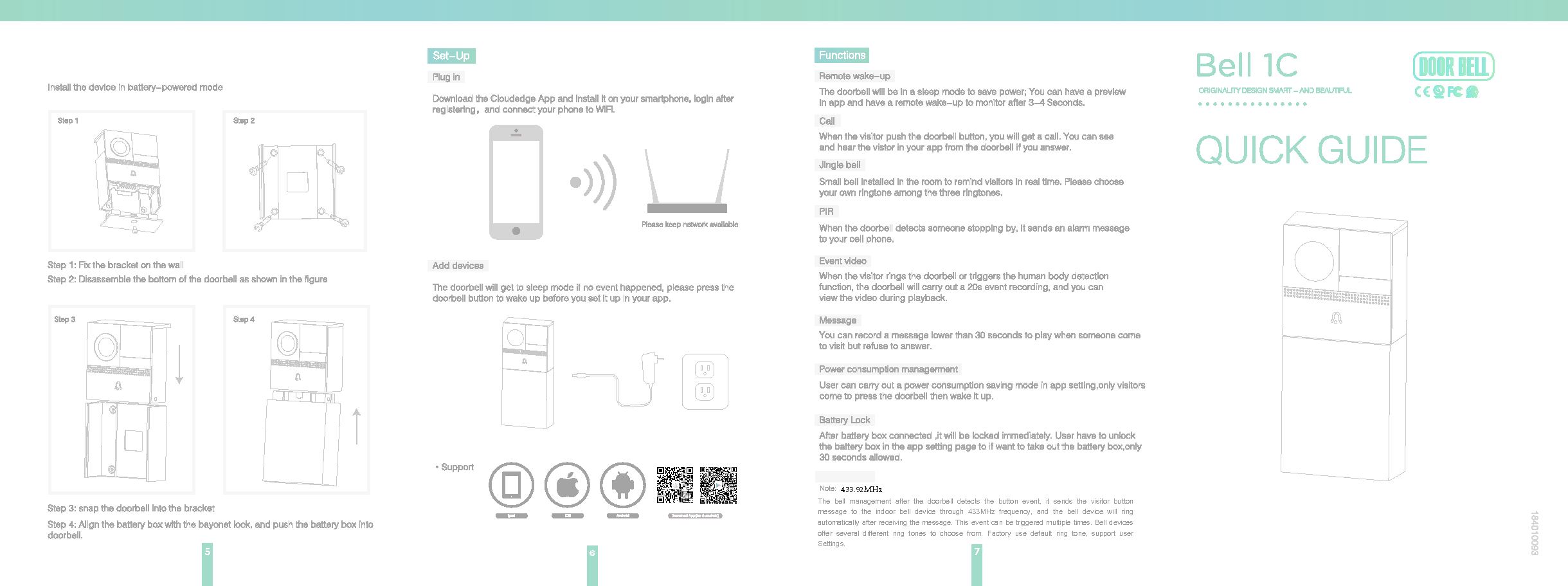 Hangzhou Meari Technology BELL1C Wireless Doorbell User Manual