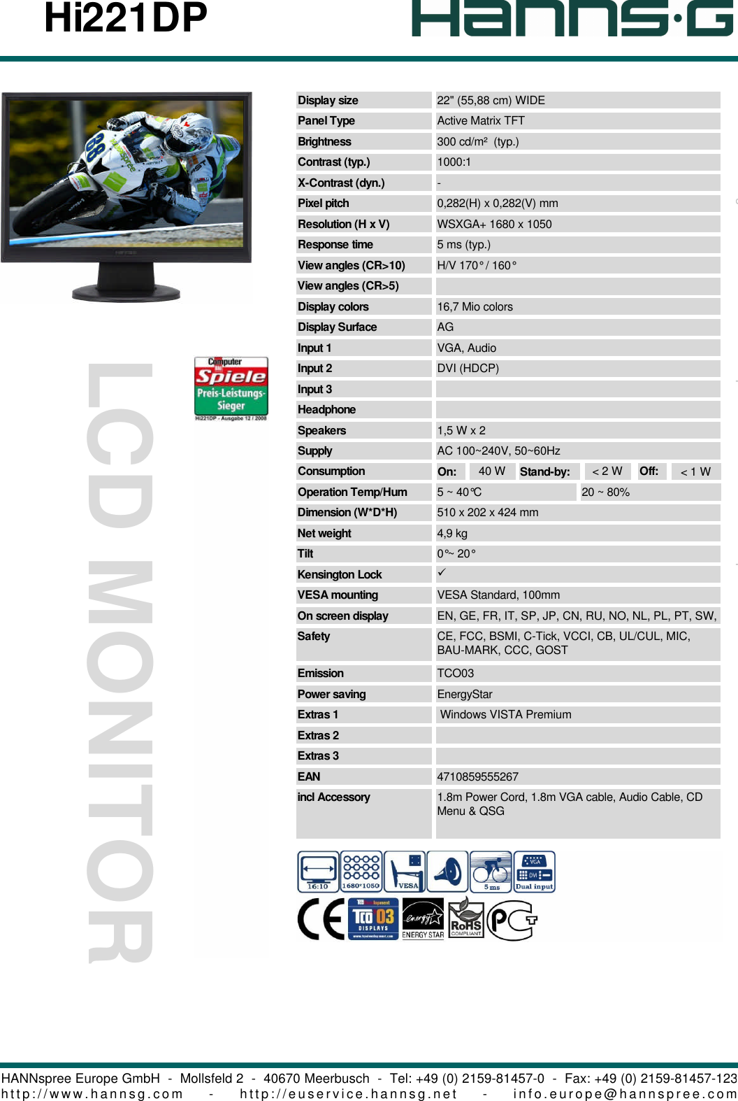 Page 1 of 1 - Hanns-G Hanns-G-Hi221Dp-Users-Manual- S  Hanns-g-hi221dp-users-manual