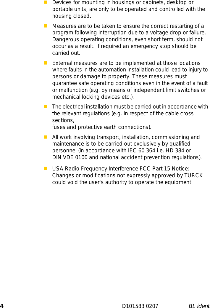 Page 4 of Hans Turck and KG TNCK40 HF- RFID read/write device User Manual 