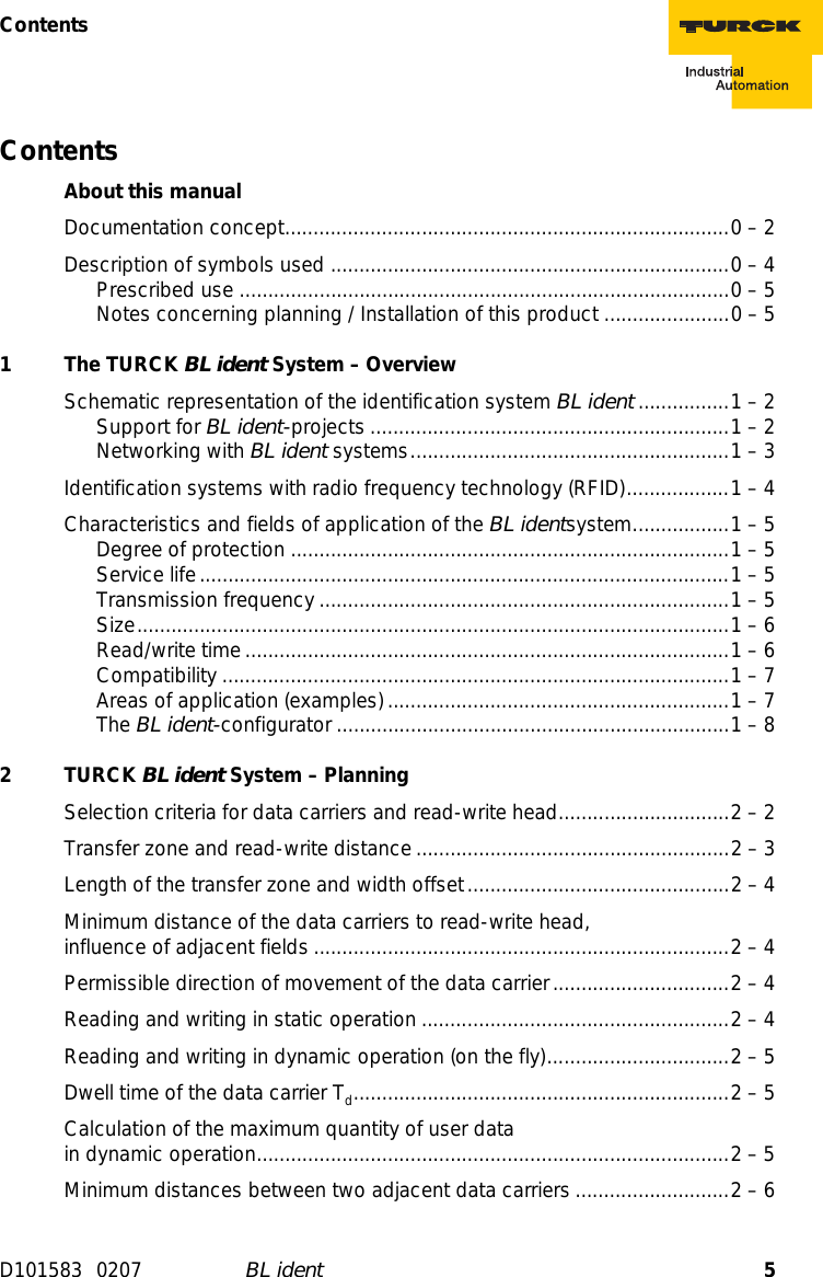 Page 5 of Hans Turck and KG TNCK40 HF- RFID read/write device User Manual 