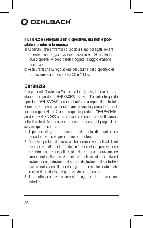 Page 36 of Hansong HSPTC867 Bluetooth Low-latency Transceiver User Manual BTR 4 2 indd