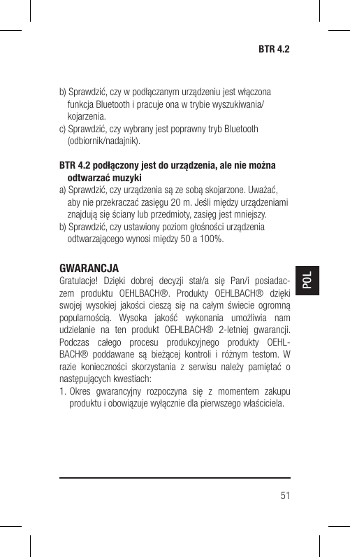 Page 51 of Hansong HSPTC867 Bluetooth Low-latency Transceiver User Manual BTR 4 2 indd