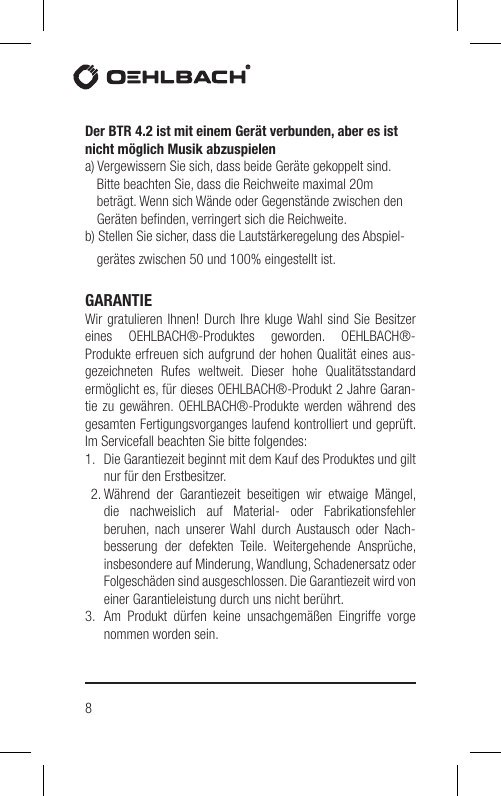 Page 8 of Hansong HSPTC867 Bluetooth Low-latency Transceiver User Manual BTR 4 2 indd