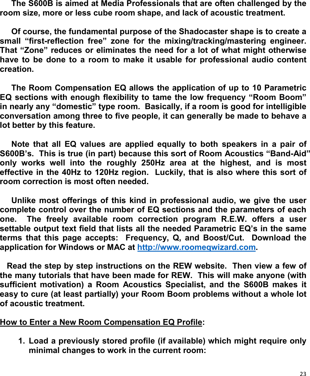 Page 23 of Hansong PXS600B Studio Monitor speaker, S600B User Manual 
