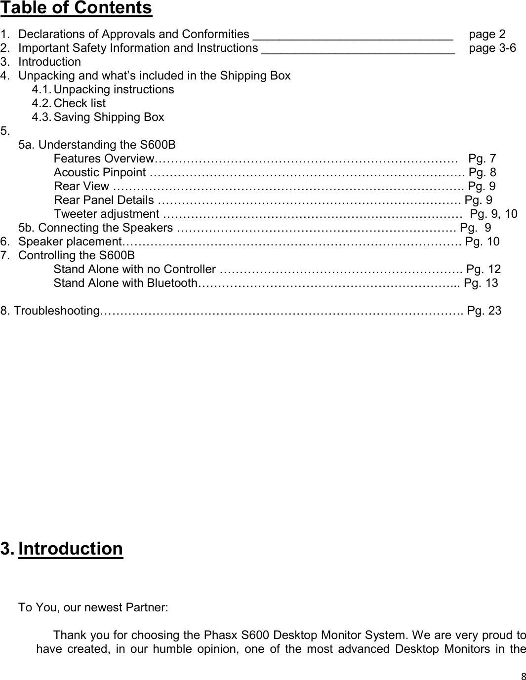 Page 8 of Hansong PXS600B Studio Monitor speaker, S600B User Manual 