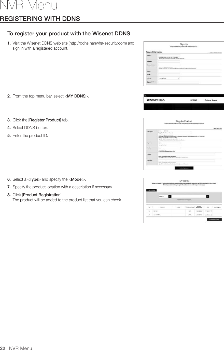 Page 22 of Hanwha Techwin SNR73201W 4 Channel Wireless NVR User Manual 