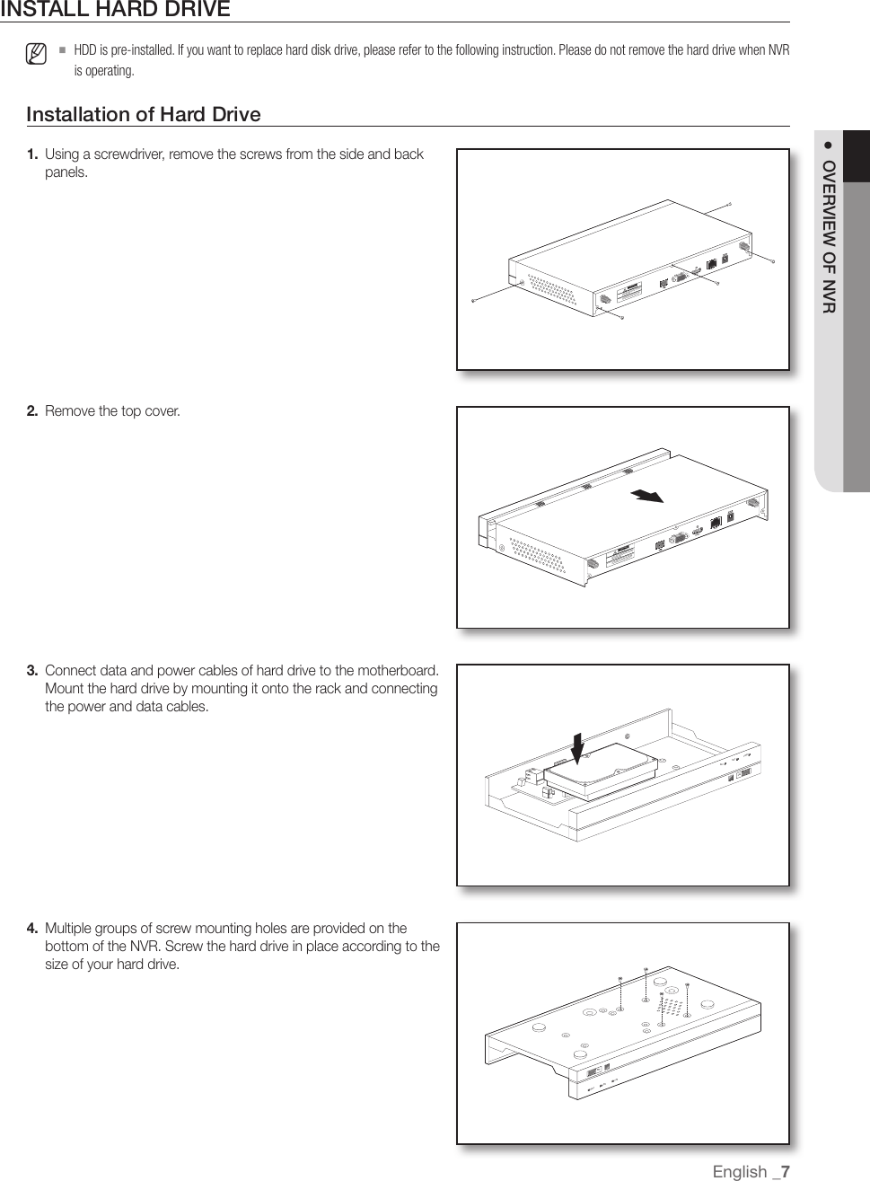 Page 7 of Hanwha Techwin SNR73201W 4 Channel Wireless NVR User Manual 