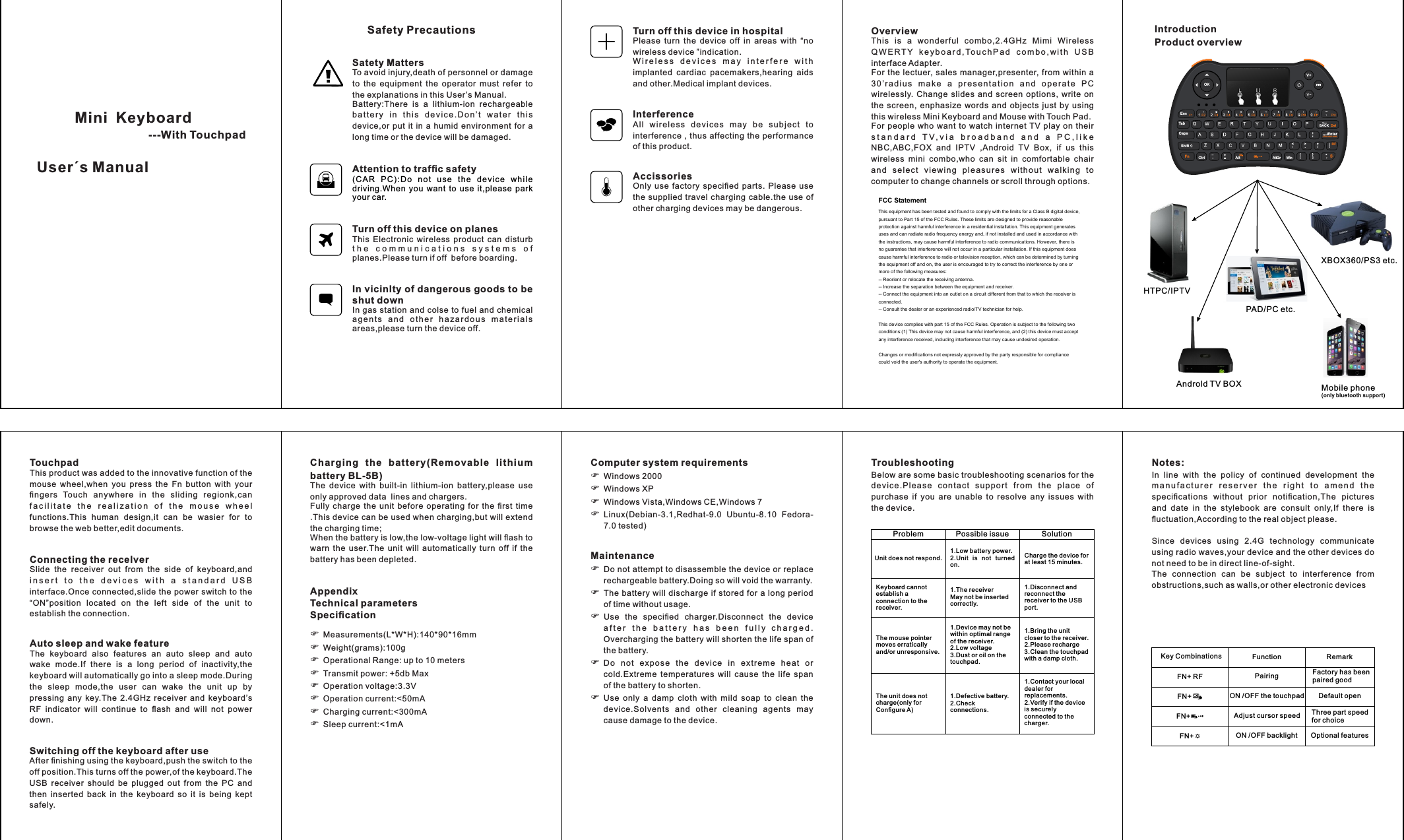 Wireless Keyboard user manual инструкция