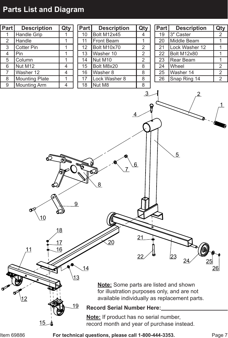 Page 7 of 8 - Harbor-Freight Harbor-Freight-1000-Lb-Capacity-Engine-Stand-Product-Manual-  Harbor-freight-1000-lb-capacity-engine-stand-product-manual
