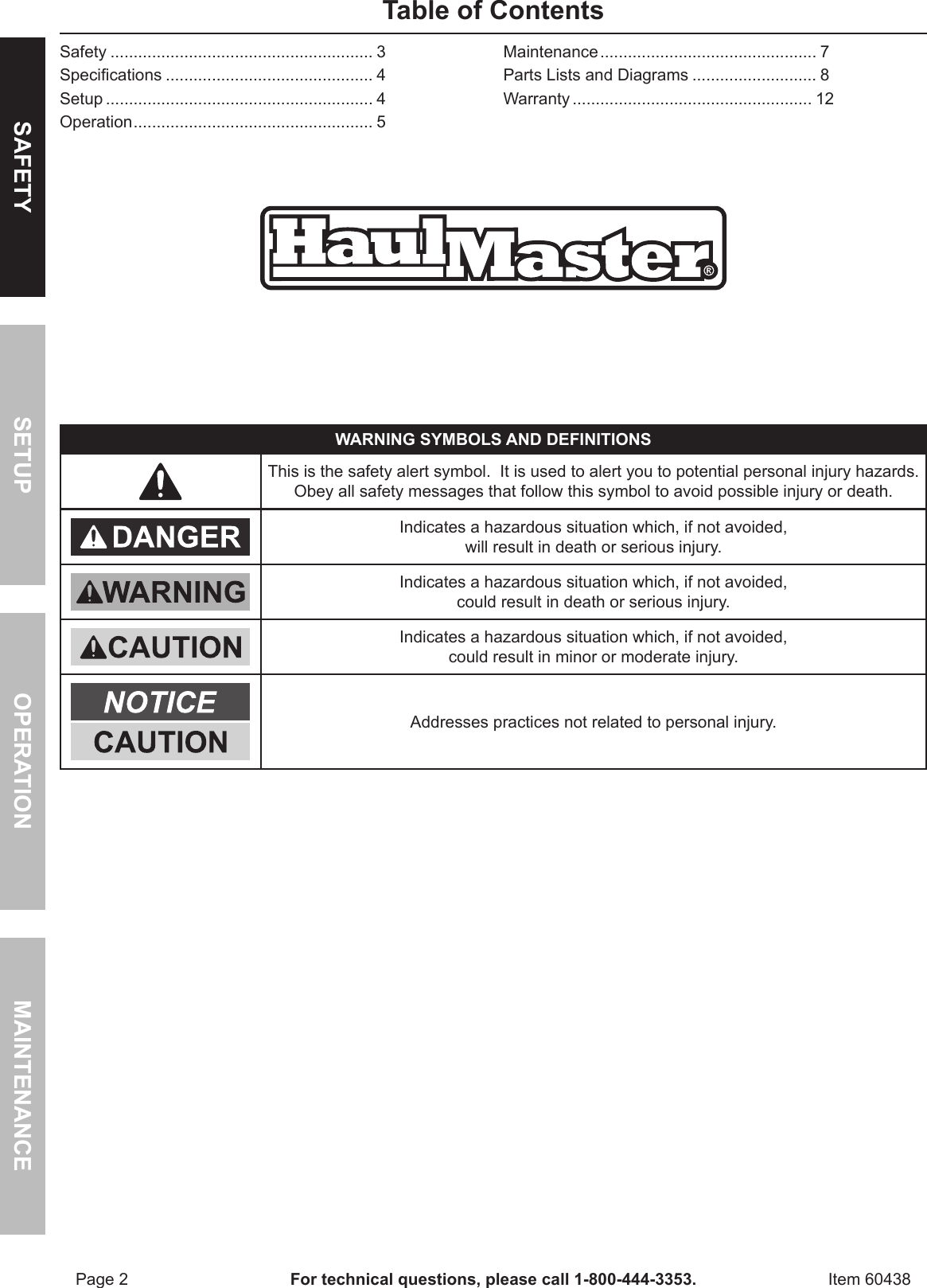 Page 2 of 12 - Harbor-Freight Harbor-Freight-1000-Lb-Capacity-Hydraulic-Table-Cart-Product-Manual-  Harbor-freight-1000-lb-capacity-hydraulic-table-cart-product-manual