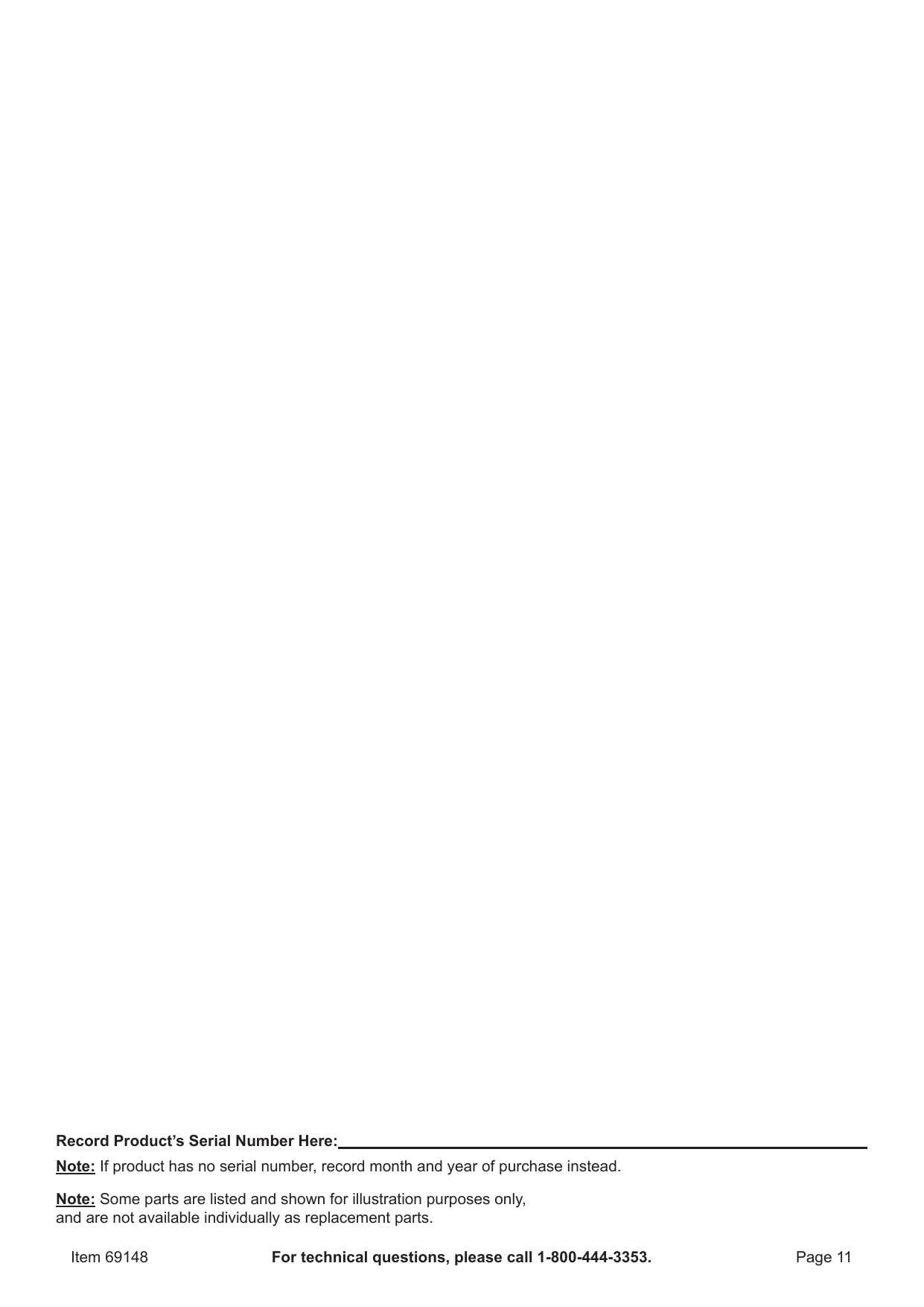 Page 11 of 12 - Harbor-Freight Harbor-Freight-1000-Lbs-Capacity-Hydraulic-Table-Cart-Product-Manual-  Harbor-freight-1000-lbs-capacity-hydraulic-table-cart-product-manual