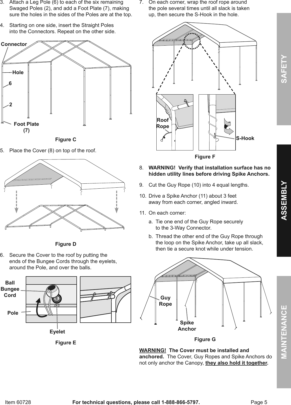 Page 5 of 8 - Harbor-Freight Harbor-Freight-10-Ft-X-20-Ft-Portable-Car-Canopy-Product-Manual-  Harbor-freight-10-ft-x-20-ft-portable-car-canopy-product-manual
