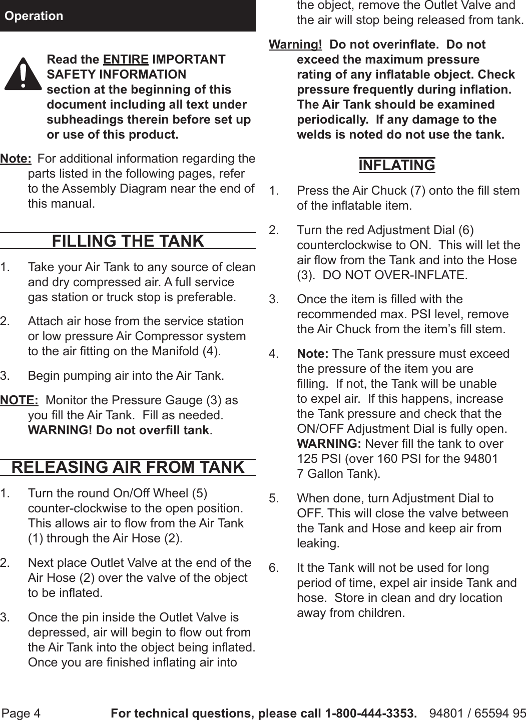 Page 4 of 7 - Harbor-Freight Harbor-Freight-11-Gal-Portable-Air-Tank-Product-Manual-  Harbor-freight-11-gal-portable-air-tank-product-manual
