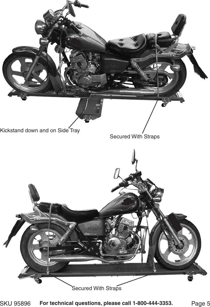 Page 5 of 8 - Harbor-Freight Harbor-Freight-1250-Lb-Capacity-Low-Profile-Motorcycle-Dolly-Product-Manual-  Harbor-freight-1250-lb-capacity-low-profile-motorcycle-dolly-product-manual