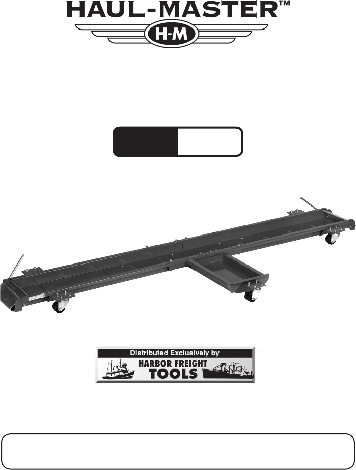Harbor Freight 1250 Lb Capacity Low Profile Motorcycle Dolly Product Manual