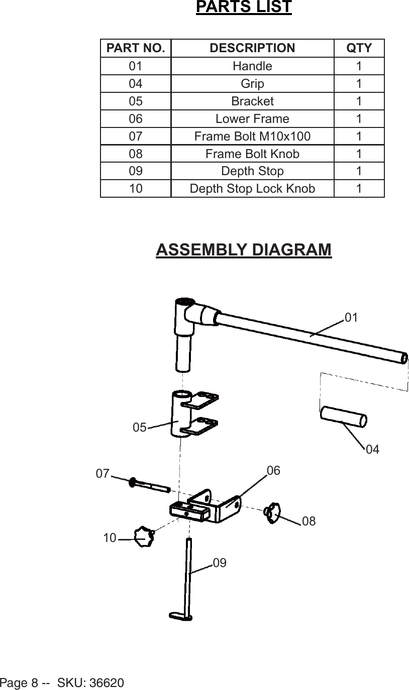 Page 8 of 8 - Harbor-Freight Harbor-Freight-1-2-In-Picket-Twister-Attachment-Product-Manual- Harbor-freight-1-2-in-picket-twister-attachment-product-manual