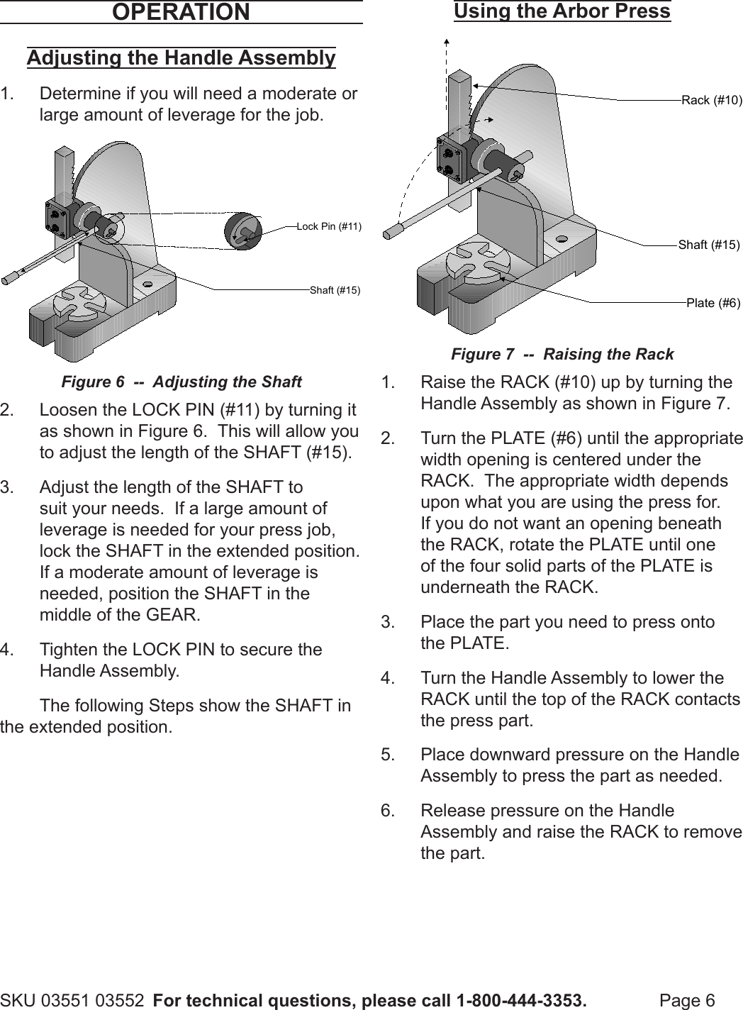 Page 6 of 8 - Harbor-Freight Harbor-Freight-1-2-Ton-Arbor-Press-Product-Manual-  Harbor-freight-1-2-ton-arbor-press-product-manual