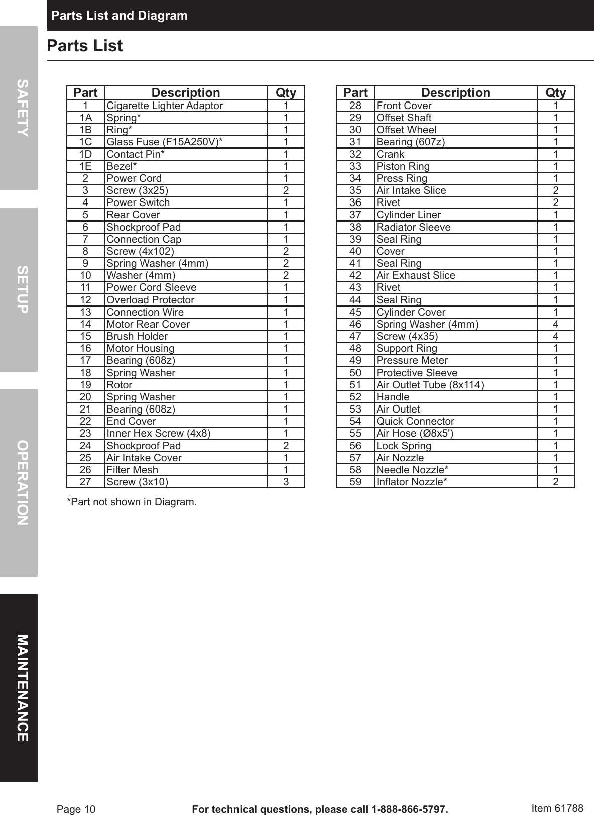 Page 10 of 12 - Harbor-Freight Harbor-Freight-12V-100-Psi-High-Volume-Air-Compressor-Product-Manual-  Harbor-freight-12v-100-psi-high-volume-air-compressor-product-manual