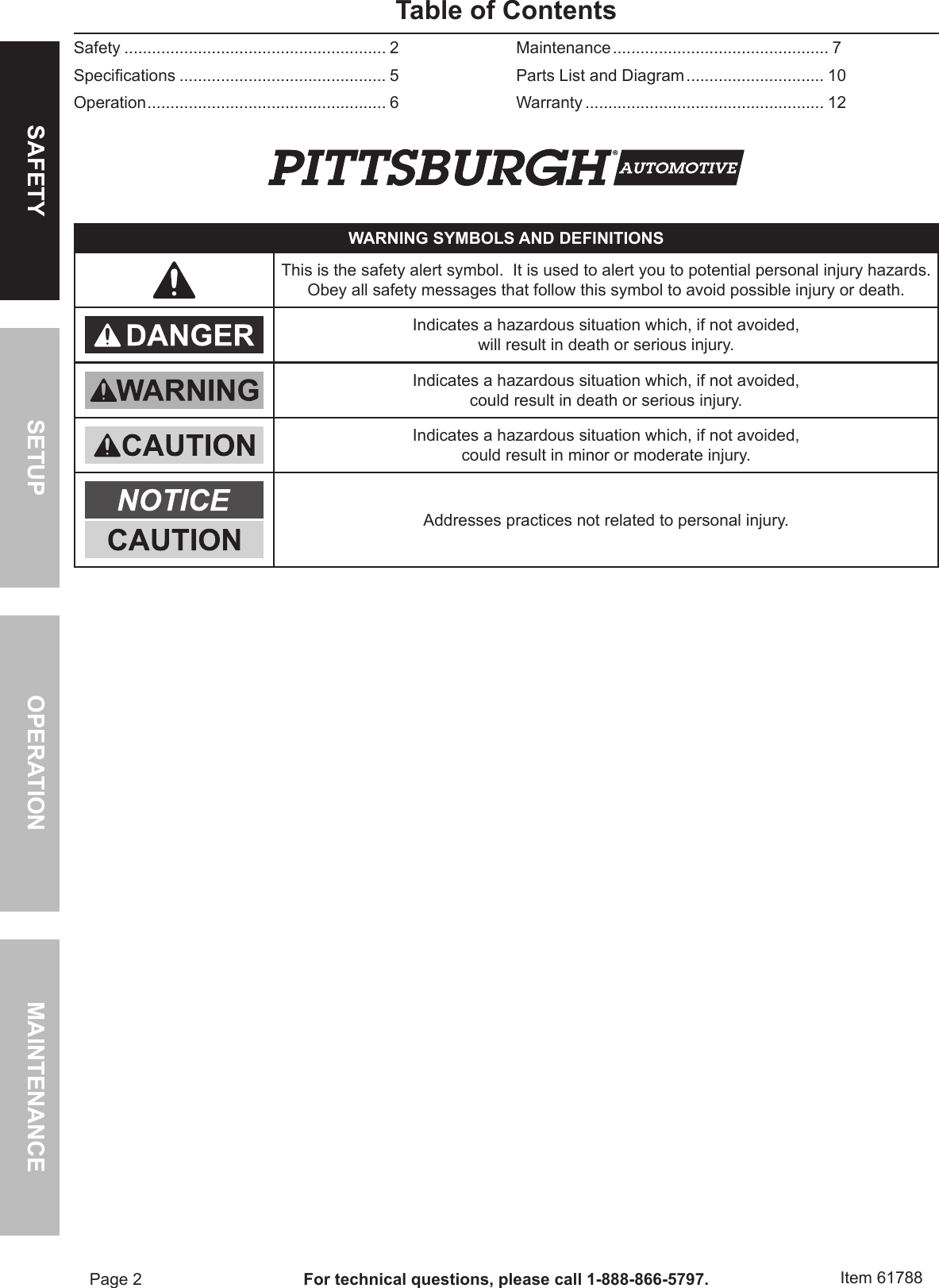 Page 2 of 12 - Harbor-Freight Harbor-Freight-12V-100-Psi-High-Volume-Air-Compressor-Product-Manual-  Harbor-freight-12v-100-psi-high-volume-air-compressor-product-manual