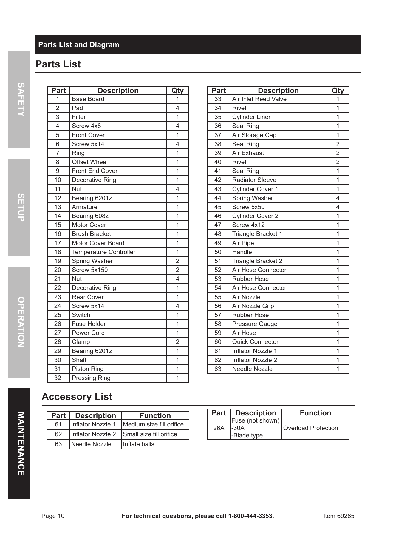 Page 10 of 12 - Harbor-Freight Harbor-Freight-12Volt-150-Psi-Compact-Air-Compressor-Product-Manual-  Harbor-freight-12volt-150-psi-compact-air-compressor-product-manual