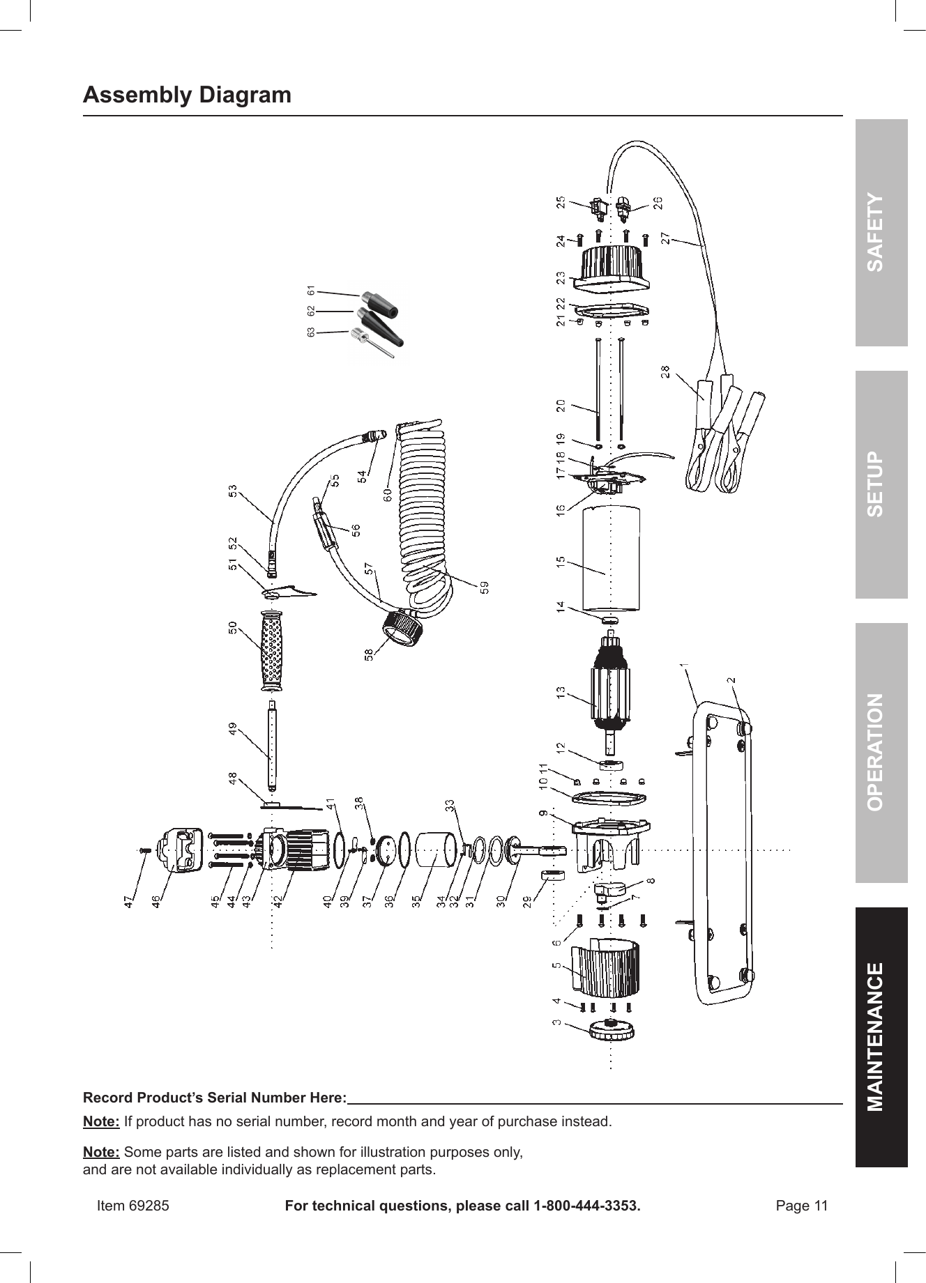 Page 11 of 12 - Harbor-Freight Harbor-Freight-12Volt-150-Psi-Compact-Air-Compressor-Product-Manual-  Harbor-freight-12volt-150-psi-compact-air-compressor-product-manual