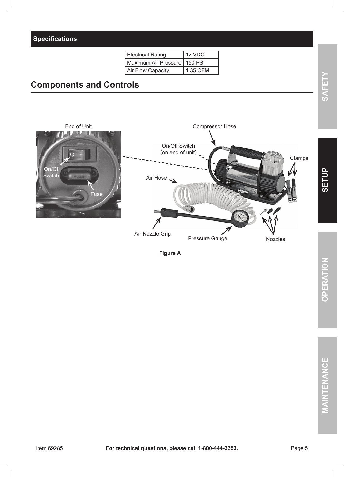 Page 5 of 12 - Harbor-Freight Harbor-Freight-12Volt-150-Psi-Compact-Air-Compressor-Product-Manual-  Harbor-freight-12volt-150-psi-compact-air-compressor-product-manual