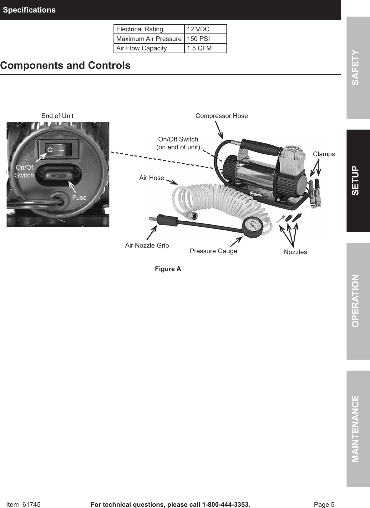 Page 5 of 12 - Harbor-Freight Harbor-Freight-12Volt-150-Psi-Compact-Air-Compressor-Product-Manual-  Harbor-freight-12volt-150-psi-compact-air-compressor-product-manual