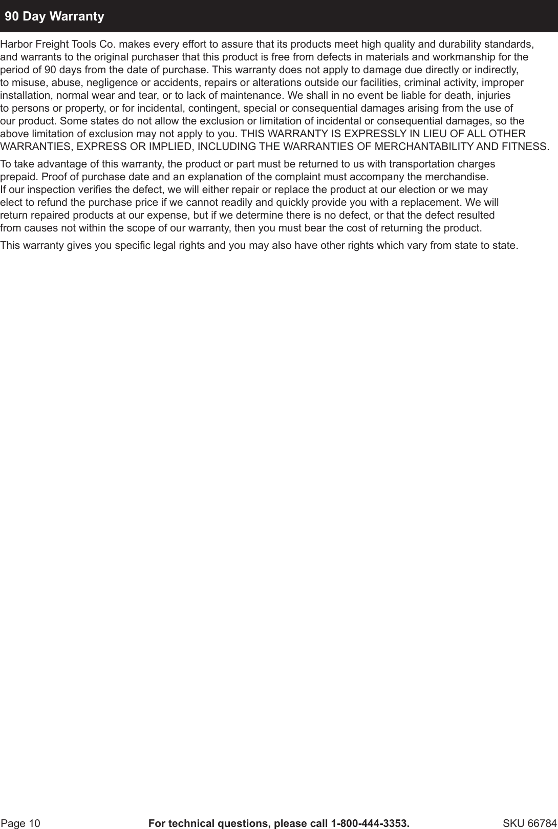 Page 10 of 12 - Harbor-Freight Harbor-Freight-12Volt-Diesel-Transfer-Pump-Product-Manual-  Harbor-freight-12volt-diesel-transfer-pump-product-manual