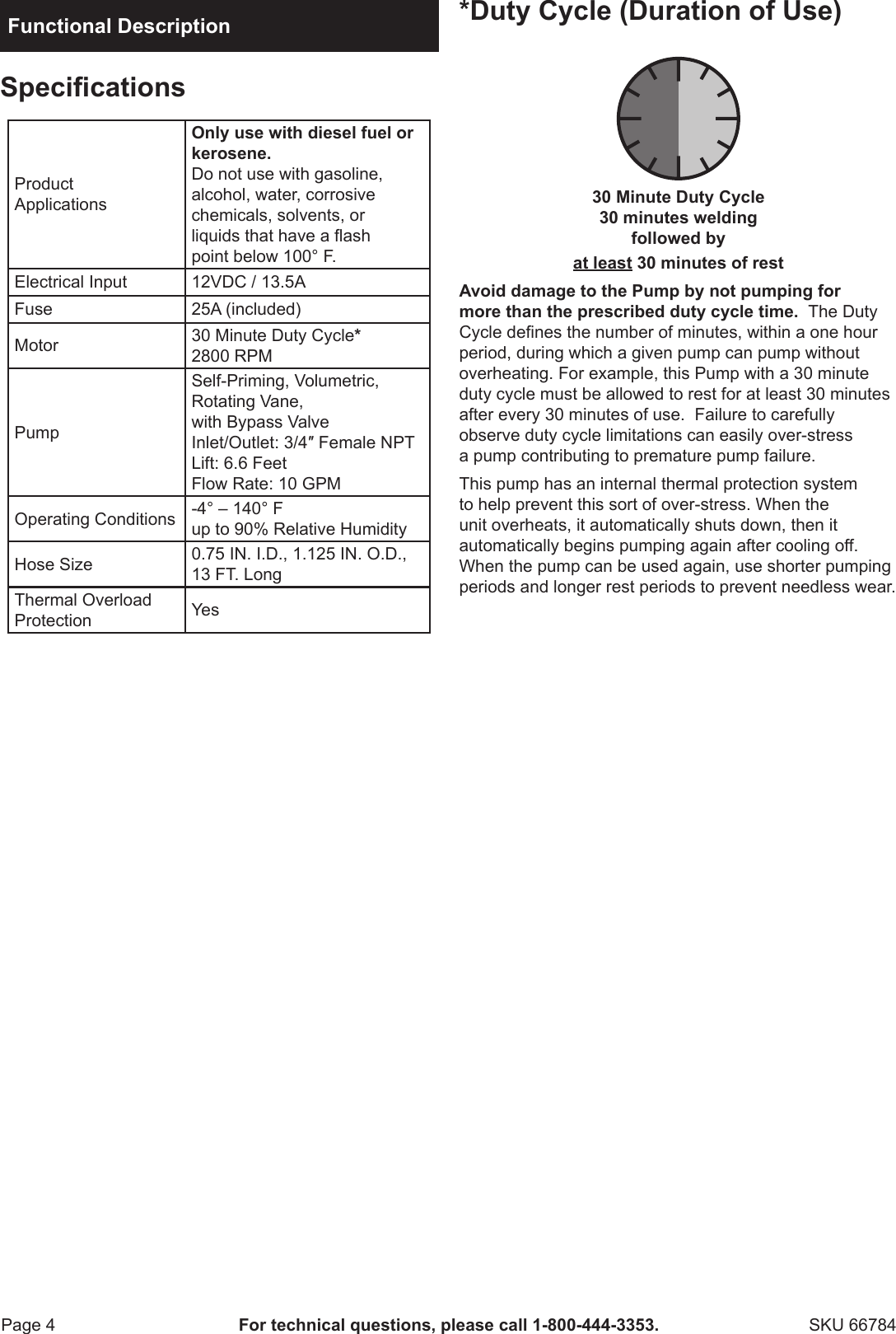 Page 4 of 12 - Harbor-Freight Harbor-Freight-12Volt-Diesel-Transfer-Pump-Product-Manual-  Harbor-freight-12volt-diesel-transfer-pump-product-manual