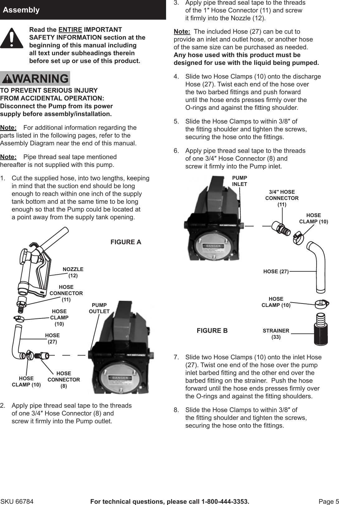 Page 5 of 12 - Harbor-Freight Harbor-Freight-12Volt-Diesel-Transfer-Pump-Product-Manual-  Harbor-freight-12volt-diesel-transfer-pump-product-manual